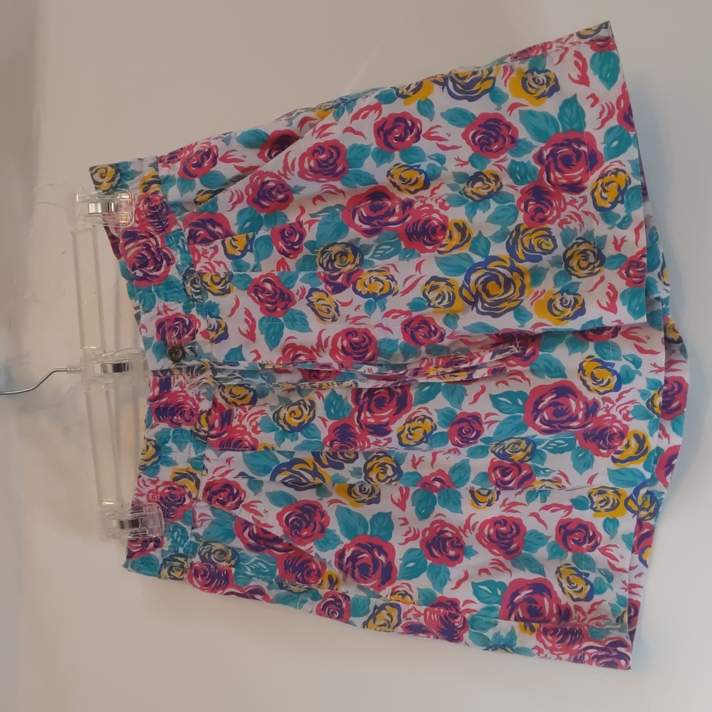 Vtg Simply Basic High Waisted Rose Women's Shorts Sz L